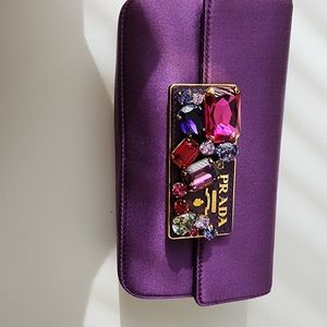 Prada Raso Stone Clutch